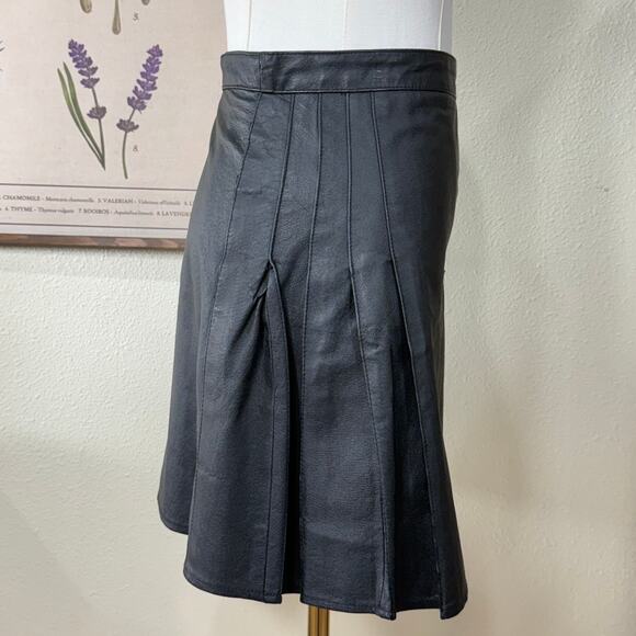 Vintage 90s Y2k Leather Buckle Pleated Faux Wrap Mini Skirt Goth Emo Punk S 6 - Picture 4 of 7